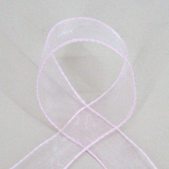 Wired Organza Ribbon Baby Pink Ribbons